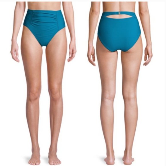 🆕 TIME & TRU NWT PLUS 3X 24 26 Blue High Rise SWIM Bottoms NEW - Picture 1 of 6